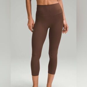 Lululemon align ribbed High rise crop Women's Leggings size 8 23" Java brown